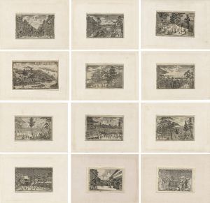 Okada Shuntosai, Hashimoto Chogetsu and Other Artists / 玄々堂派銅版画名所絵 十二図 [玄々堂派銅版画名所絵 十二図]