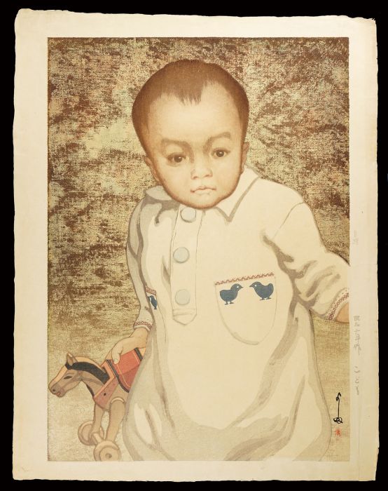 吉田博「こども」