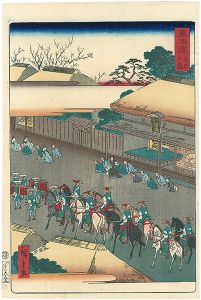 Hiroshige II / Scenes of Famous Places along the Tokaido Road / Omori [東海道名所　大森]
