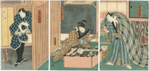 Toyokuni III / Kabuki Scene from Yari no Gonza Kasanekatabira [鑓の権三重帷子]
