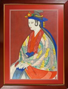 関野凖一郎「出を待つ（琉球舞踊家佐藤太圭子像）」
