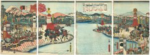 豊国三代「信州川中嶋武田上杉和睦図」