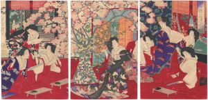 宦女桜筵連歌ノ図