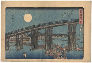 芳虎「東都名所八景之内　両国橋秋月」