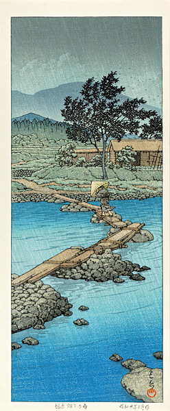 Kawase Hasui “Rain at Hataori, Shiobara”