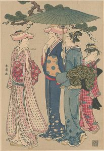 Shuncho / Illustration for The Ladies having a stroll【Reproduction】 [婦女散策之図【復刻版】]