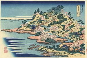 Remarkable Views of Bridges in Various Provinces / Mount Tempo at Settu from the mouth of the River Aji【Reproduction】