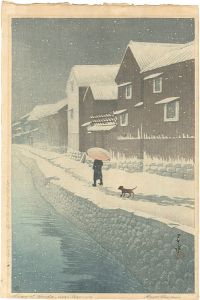 Kawase Hasui / Selection of views of the Tokaido / Snow at Handa, near Nagoya