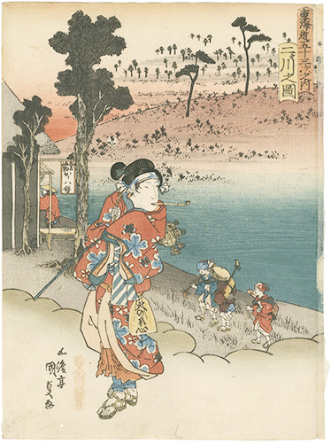 Kunisada I “The Fifty-Three Stations of the Tokaido / Futagawa”