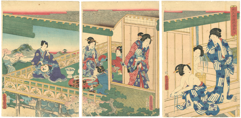 Toyokuni III “Prince Genji At Hakone Spa”