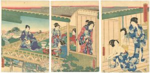 Toyokuni III / Prince Genji At Hakone Spa [光氏君箱根温泉浴]