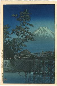 Kawase Hasui / Mt.Fuji in the Moonlight, Kawaibashi