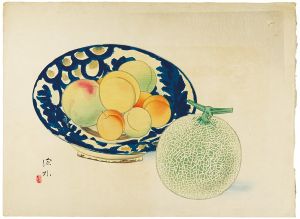 静物三題の内　メロンと水蜜桃