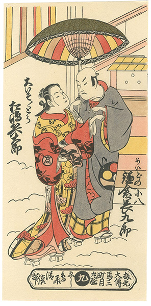 Kiyomasu II “Actors Kamakura Chokuro as Meido no Kohachi & Matsushima Hyotaro as Oiso no Tora【Reproduction】 ”