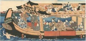 Toyokuni III / Enjoying the Evening Cool on the Sumida River (tentative title) [隅田川夕涼みの図（仮題）]