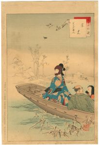 年方「三十六佳撰　雲見　寛文頃婦人」