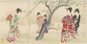 周延「園中のうめ」