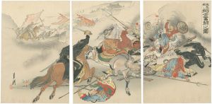 月耕「鳳凰城ニ将士奮闘之図」