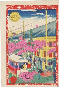 幾英「東京名所之内　従京橋　銀座通之図」