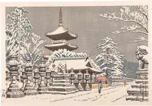 浅野竹二「東京名所ノ内 上野東照宮雪」