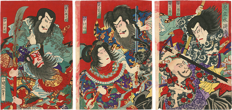 Kokunimasa “Kabuki Actors Seen as the Warriors in the Water Margin”