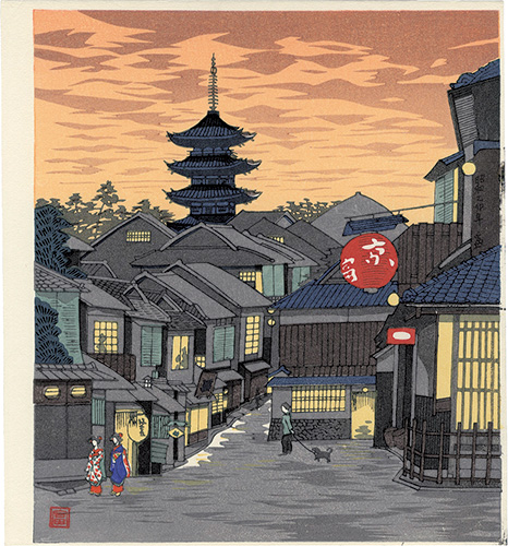 徳力富吉郎「京都夕景（仮題）」