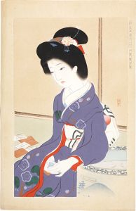 Ikeda Terukata / Collection of New Ukiyo-e Style Beauties / January - Playing Cards