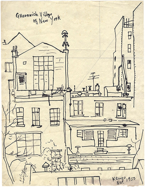 Okada Kenzo “Original sketch : Greenwich Village of New York”