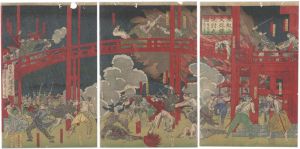東叡山文珠樓焼討之図　慶応戊辰五月十五日