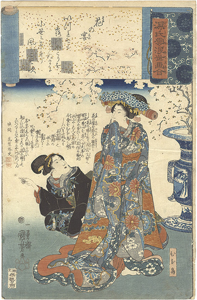 Kuniyoshi “Genji Clouds Matched with Ukiyo-e Pictures / Hana no En: Hinadori”
