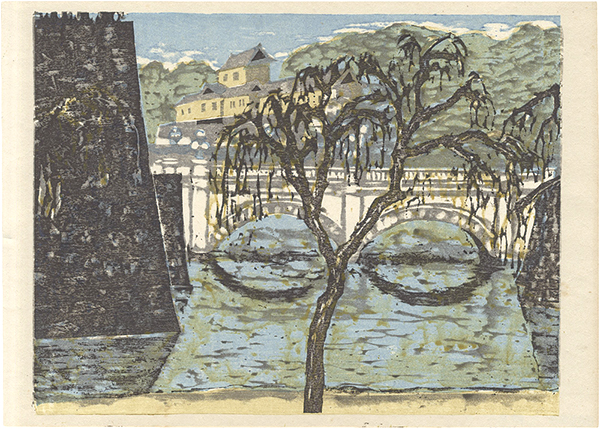 Onchi Koshiro “Recollections of Tokyo / Nijubashi Bridge”