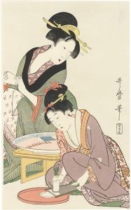 Utamaro / Women Preparing Sashimi【Reproduction】 [刺身のつま【復刻版】]