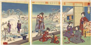 延一「雪月花内　瑠璃袴に雪」