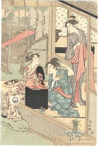 清長「洗濯と張り物（右図）【復刻版】」