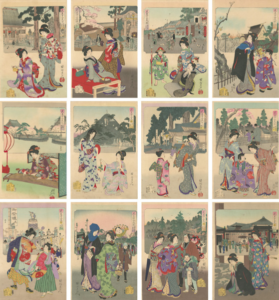 Chikanobu “Selections for the Twelve Zodiac Signs”
