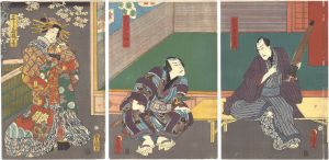 Toyokuni III / Kabuki Play: Edo-zakura Kiyomizu Seigen [江戸桜清水清玄]