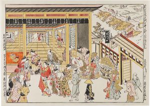 政信「新吉原大門口中之町浮絵根元【復刻版】」