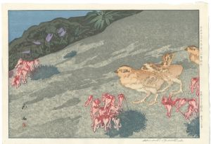 Twelve Scenes in the Japan Alps / Snow Grouse and Dicentra Flowers