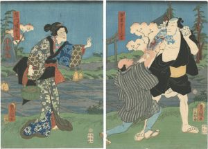Toyokuni III / Kabuki Play: Tanomimasu Soga no Kamigaki [頼三升曽我神垣]