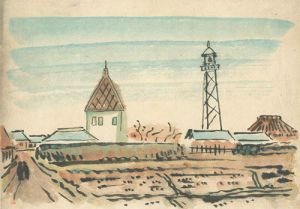 川上澄生「自筆画稿　姿川村」