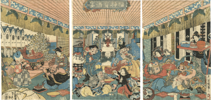 Sadahide “Seven Lucky Gods, Drinking Bout”
