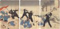 日清戦争之図　威海衛攻撃決死隊栄城湾ニ奮闘之図