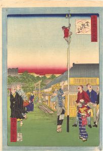 一景「東京名所三十六戯撰　芝増上寺」