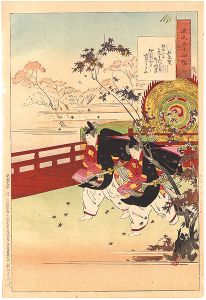 Gekko / Fifty-four Chapters of the Tale of Genji / No. 7: Momiji no ga [源氏五十四帖 七　紅葉賀]