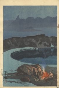 日本アルプス十二題の内　鷲羽岳の野営