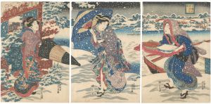 国貞初代「玄徳風雪訪孔明」