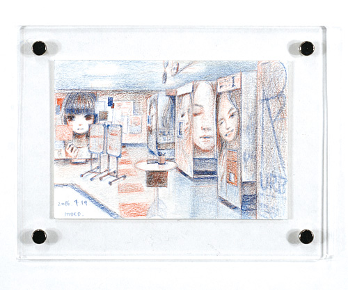Sawada Moco “Red and blue pencil drawing works”