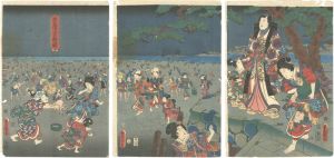 豊国三代「明石浦汐干狩図」