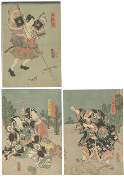 Toyokuni III “Kabuki Play: Iori ni Hana Eho no Fukubiki”