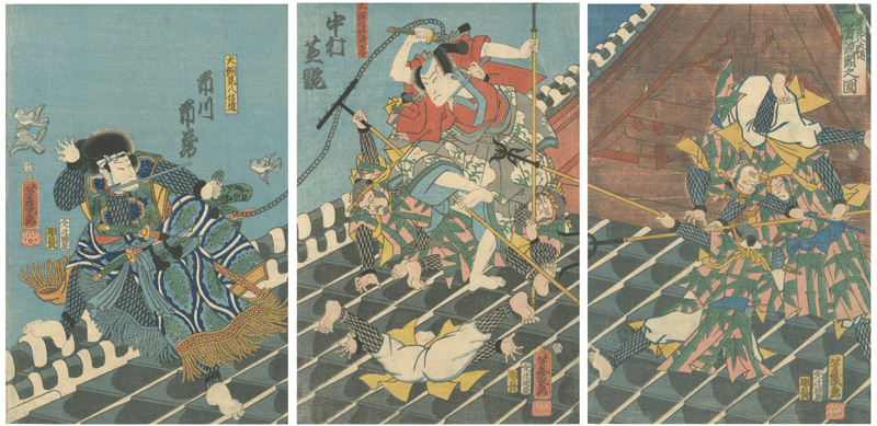 Yoshiiku “Horyukaku Scene of the Eight Dog Heroes of Satomi”